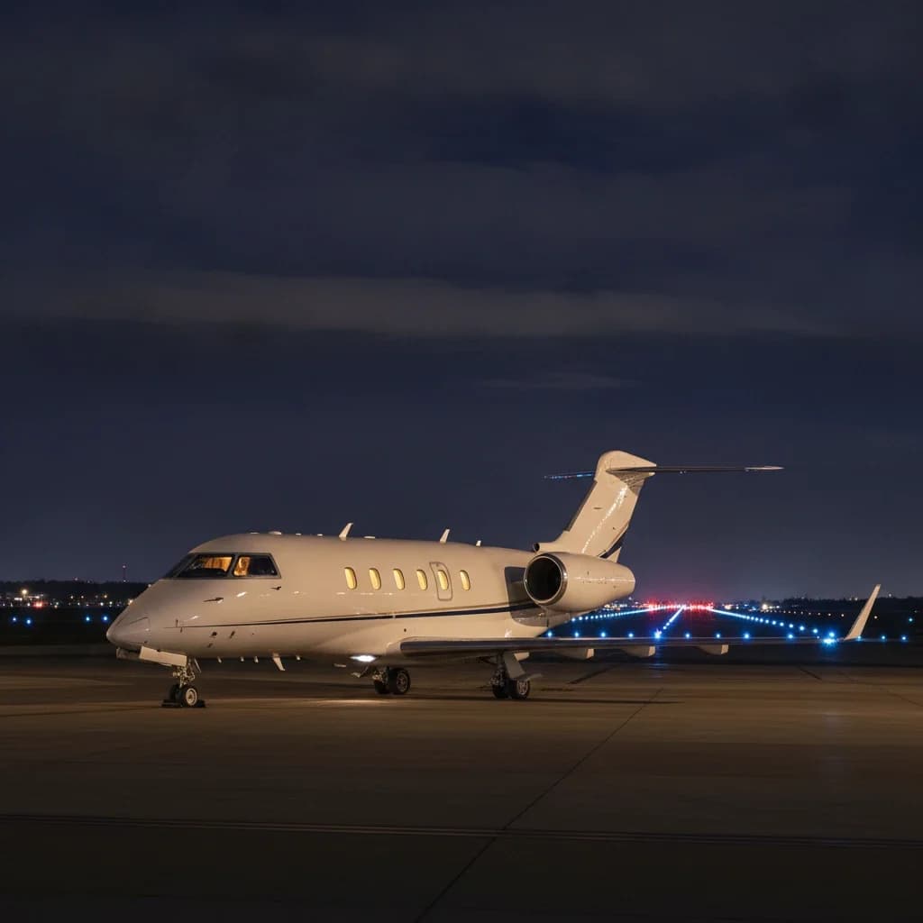 Bombardier Challenger 300, Night