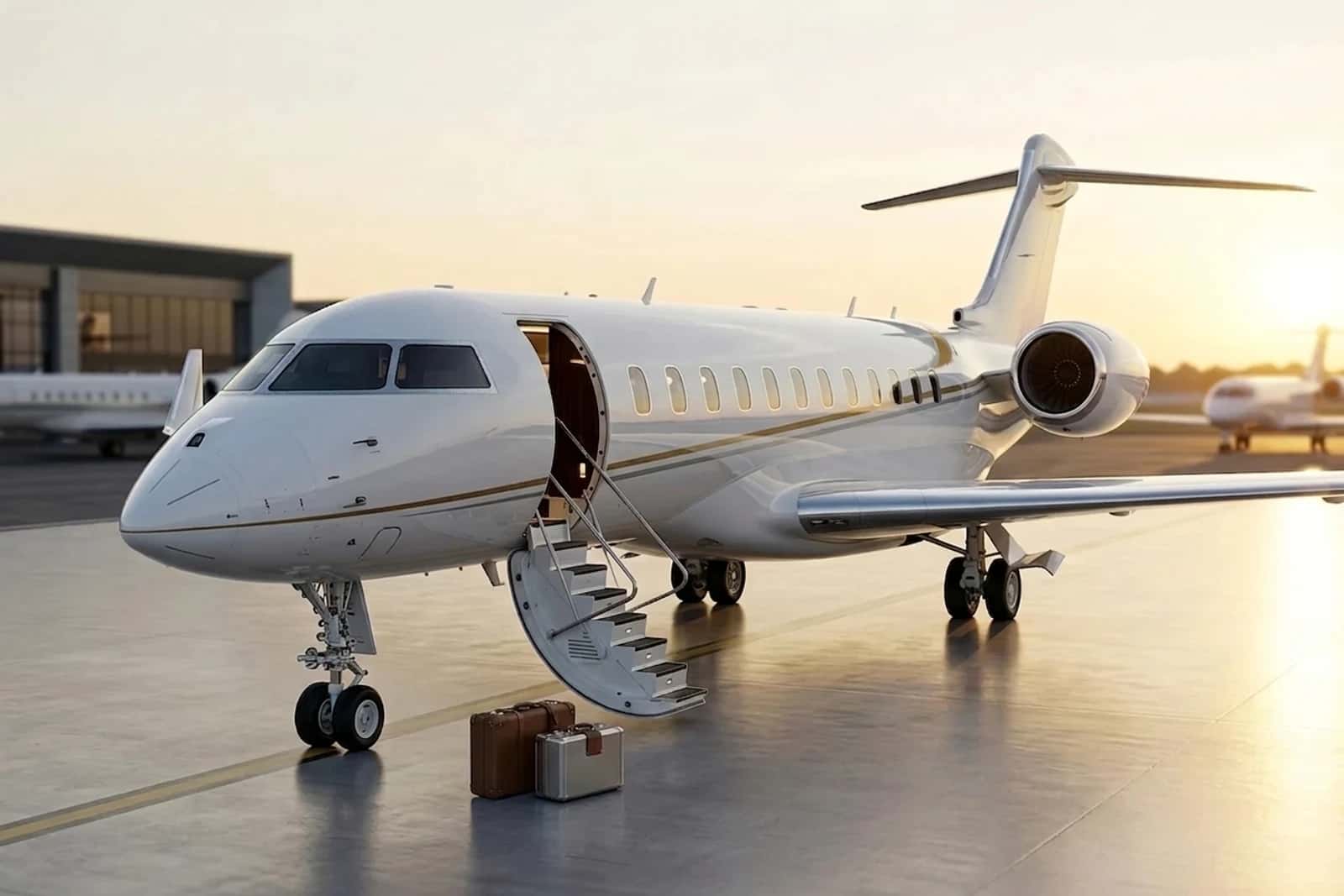 Bombardier Global 7500 ultra long range jet on the ramp