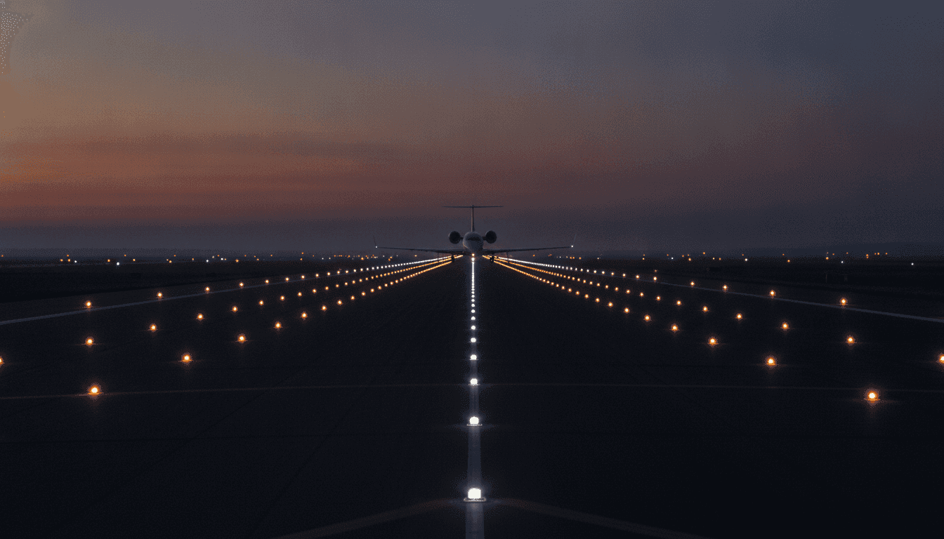 Private jet on a runway