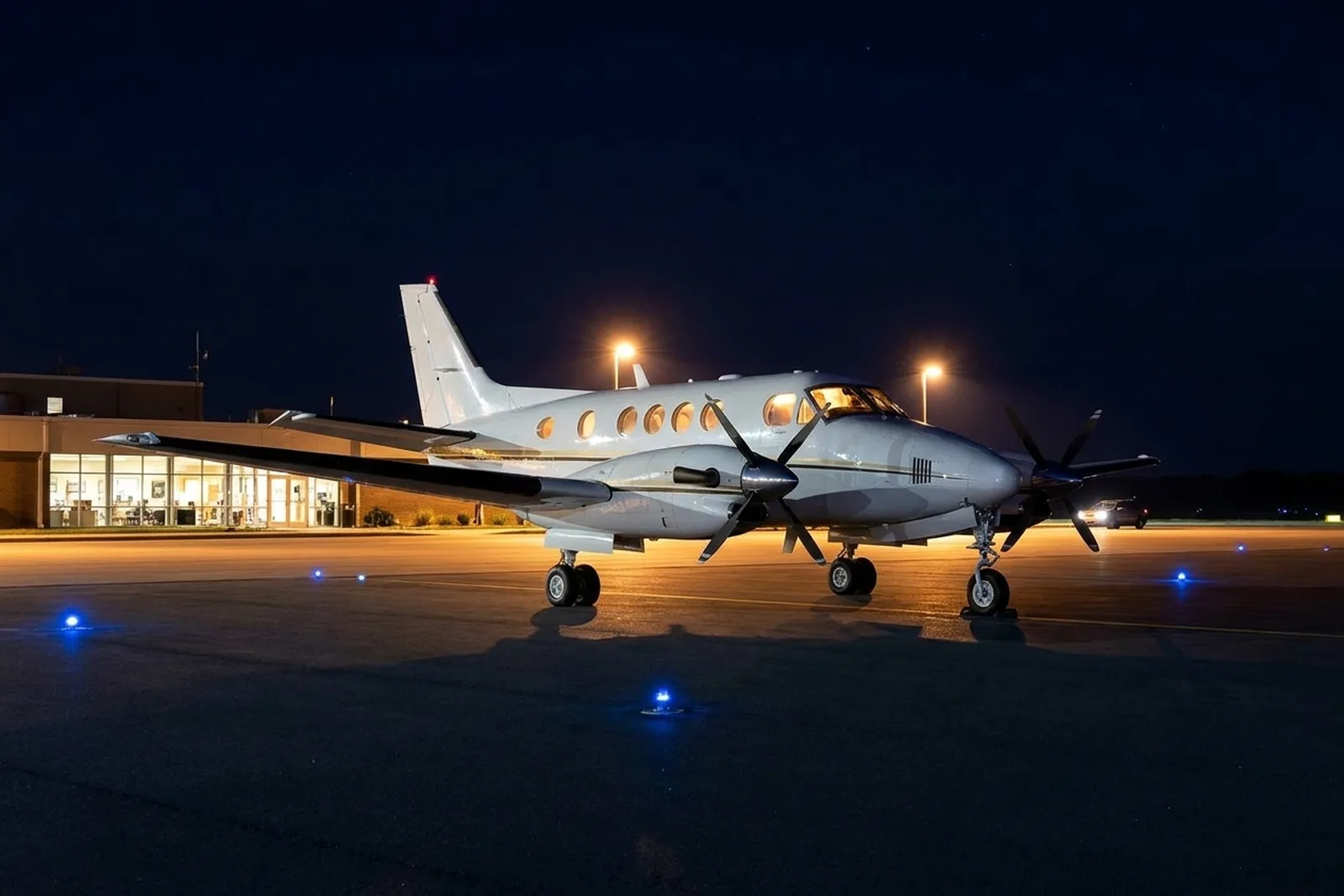 Beechcraft King Air E90, Night